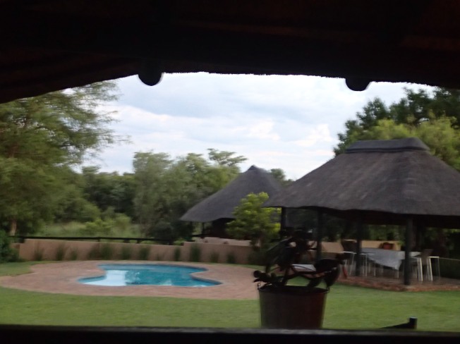 Blick aus meinem Fenster. Dort ist noch ein kleiner Pool.
